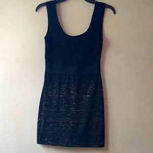 H&M black and gold mini dress small